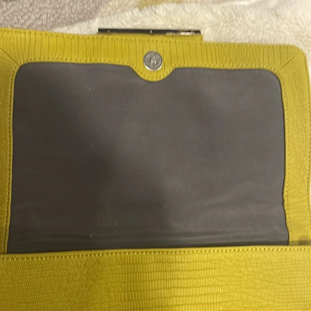 R + J large yellow clutch